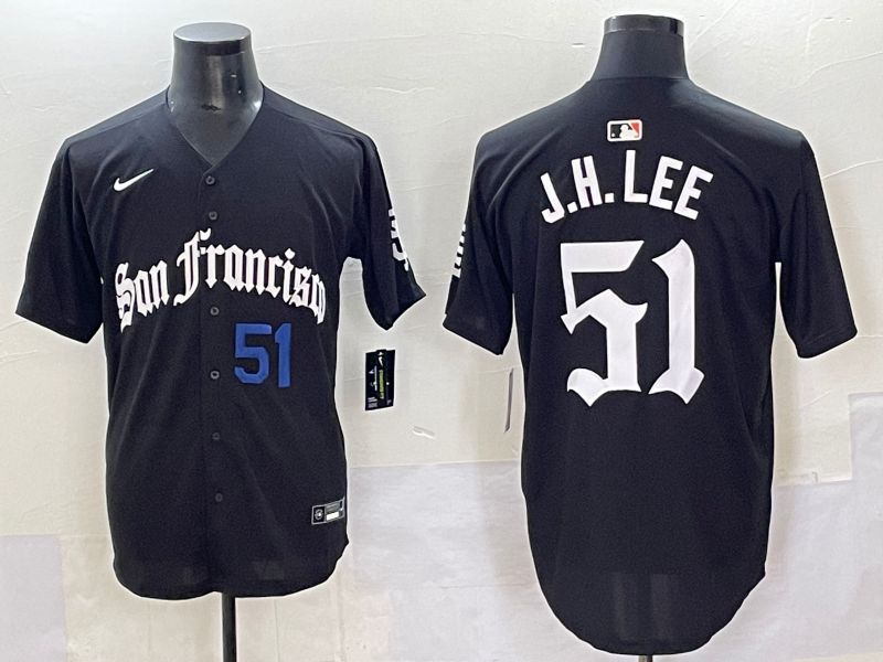 Men 2025 San Francisco Giants #51 J.H.Lee Black Five generations Joint Name Nike MLB Jersey style 47->san francisco giants->MLB Jersey